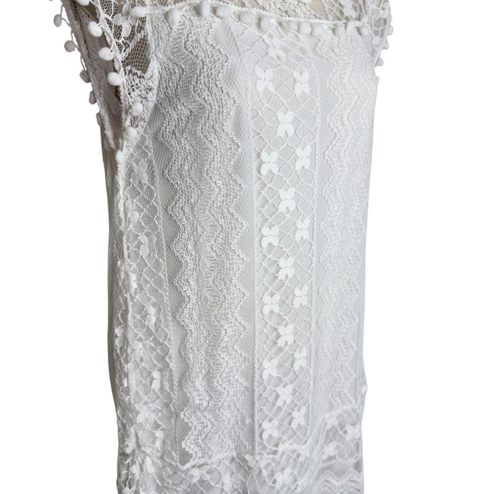 Gamiss Women’s White Floral Lace‎ Sleeveless Dress Size XL - Picture 4 of 10